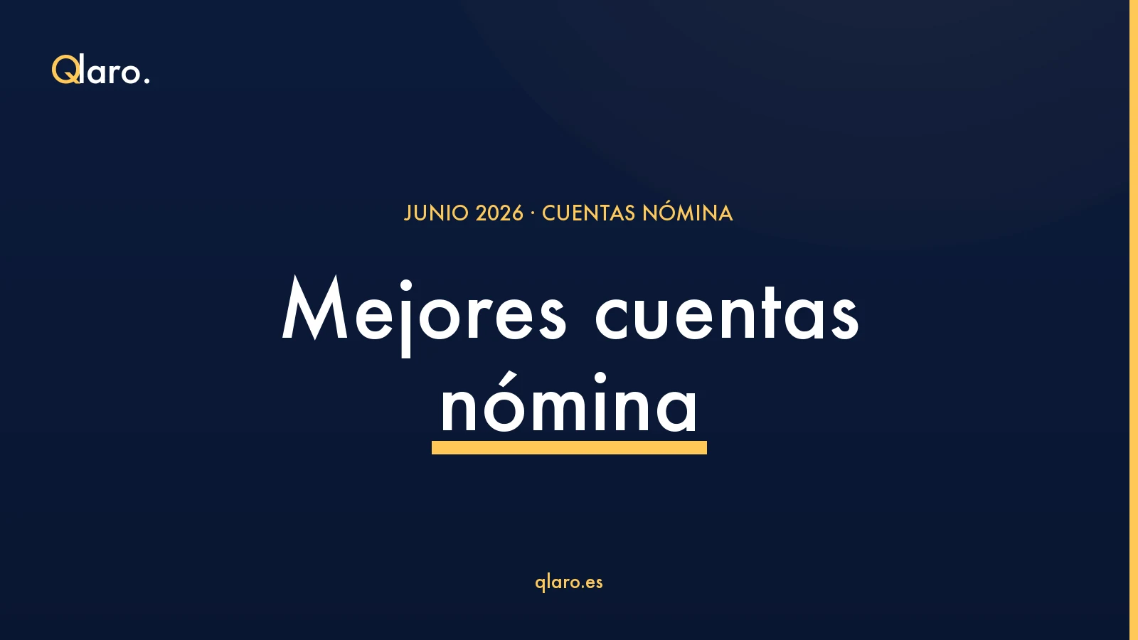 Mejores cuentas nómina de España · Ranking Qlaro